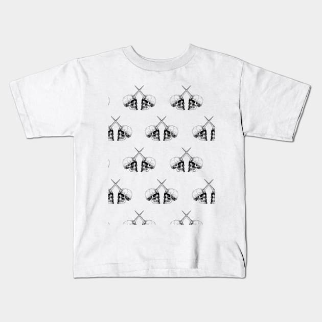 Unicorn Skulls Gemini_white Kids T-Shirt by VeRaWoNg